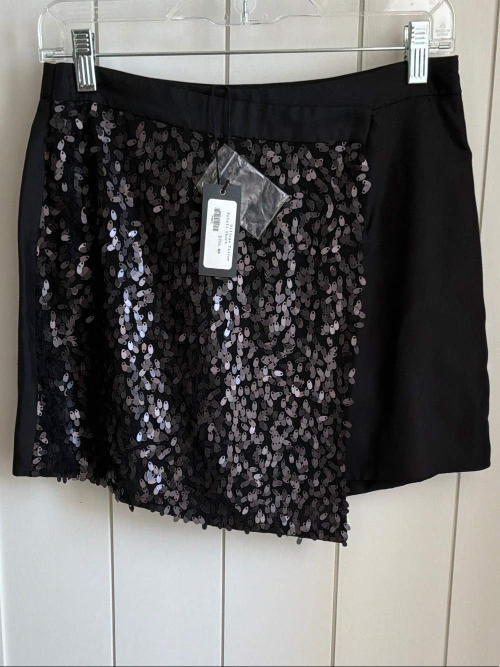 NWT Tibi Petali Black Sequined Mini Skort sz.0 RET $356 Y2K